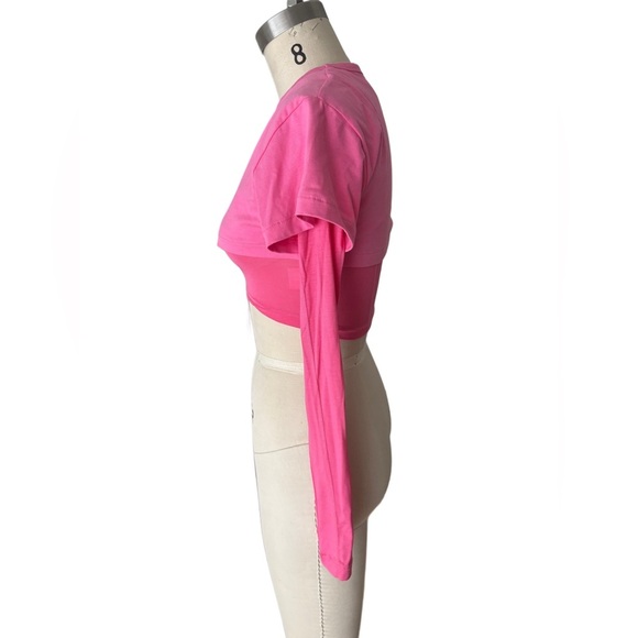 Jacquemus Vibrant Pink Long Sleeve Layered Top - Picture 4 of 6